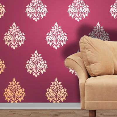 Decorze Reusable wall painting Stencil DMWS_74 Reusable wall painting Stencil Stencil(Pack of 1, Motif and paisley)