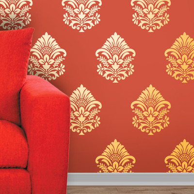 Decorze Reusable wall painting Stencil DMWS_86 Reusable wall painting Stencil Stencil(Pack of 1, Motif and paisley)