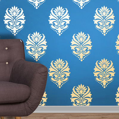 Decorze Reusable wall painting Stencil DMWS_91 Reusable wall painting Stencil Stencil(Pack of 1, Motif and paisley)