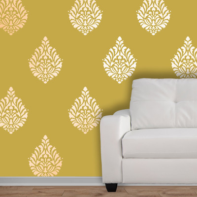Decorze Reusable wall painting Stencil DMWS_71 Reusable wall painting Stencil Stencil(Pack of 1, Motif and paisley)