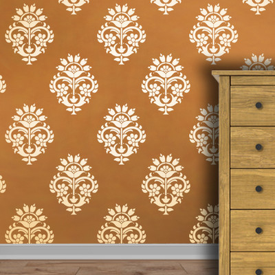 Decorze Reusable wall painting Stencil DMWS_94 Reusable wall painting Stencil Stencil(Pack of 1, Motif and paisley)