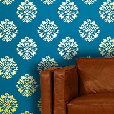 Decorze Reusable wall painting Stencil DMWS_78 Reusable wall painting Stencil Stencil(Pack of 1, Motif and paisley)