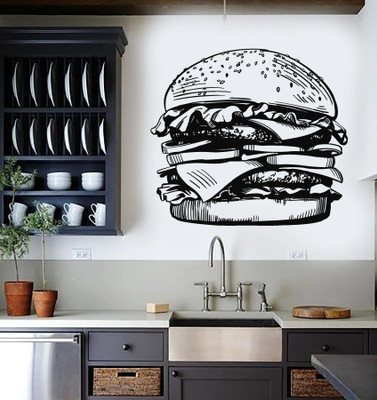 stylishdecor 60 cm s_layerlayerburger Self Adhesive Sticker(Pack of 1)