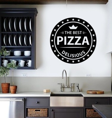 stylishdecor 60 cm S_THEBESTDELICIOUSPIZZAA Self Adhesive Sticker(Pack of 1)