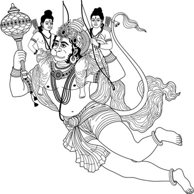 amazinghubsolution 75 cm a...mahaveerhanuman Self Adhesive Sticker(Pack of 1)
