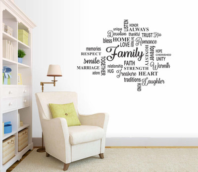 Asmi Collections 80 cm Family Motivational Quote for Home Self Adhesive Sticker(Pack of 1)