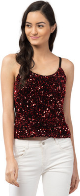 Amarcom Casual Embellished Women Red Top