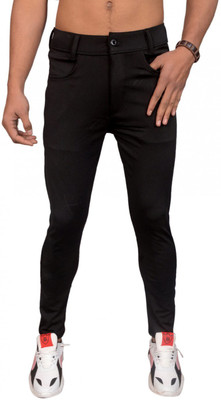 ynam Solid Men Black Track Pants