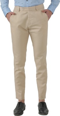 INSPIRE Slim Fit Men Beige Trousers