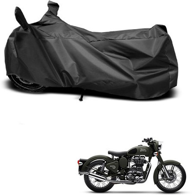 THE REAL ARV Waterproof Two Wheeler Cover for Royal Enfield(Battle, Black)
