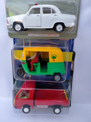 centy CNG AUTO RICKSHAW,VIP AMBASSADOR CAR & TATA ACE COMBO PACK OF 3(GREEN,WHITE,RED, Pack of: 3)