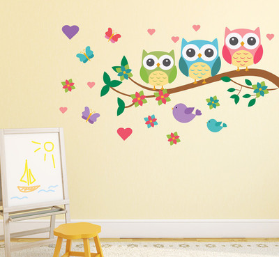 fuzzy 100 cm birds Self Adhesive Sticker(Pack of 1)