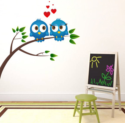 fuzzy 100 cm birds Self Adhesive Sticker(Pack of 1)