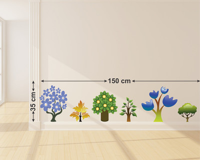 Keliko 150 cm Little Tree | Multi| Multi | Wall Stickers | PVC Vinyl | Non-Reusable | Self Adhesive Sticker(Pack of 1)