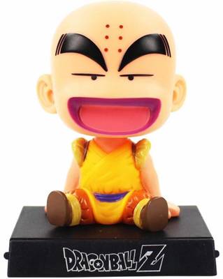 RVM Toys Dragon Ball Z Goku - Krillin Anime Bobblehead with Mobile Holder Stand for Car Dashboard Office Decoration Desk Table Top Action Figure Bobble Head Gift for Kids Friends Quirky Gifts