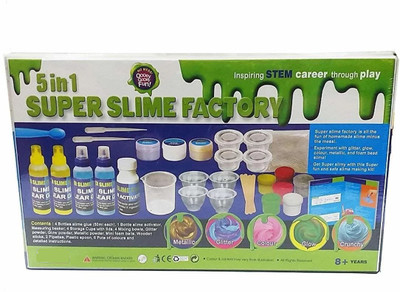 PEZYOX 5 in 1 Super Slime Factory Making kit for Kids, Learn How to Make Your Favourite Slime in House