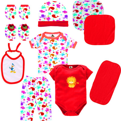 KidBee New Born Baby 10 Pcs Gift Set(Multicolor)