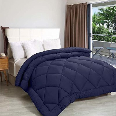 EAlma Solid Single Comforter for  AC Room(Microfiber, Navy Blue)