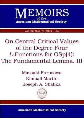 On Central Critical Values of the Degree Four L-Functions for GSp(4)(English, Paperback, Furusawa Masaaki)