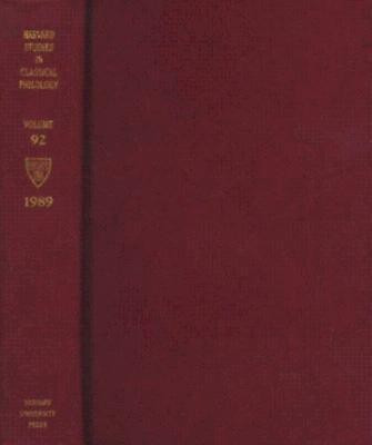 Harvard Studies in Classical Philology, Volume 92(English, Hardcover, unknown)