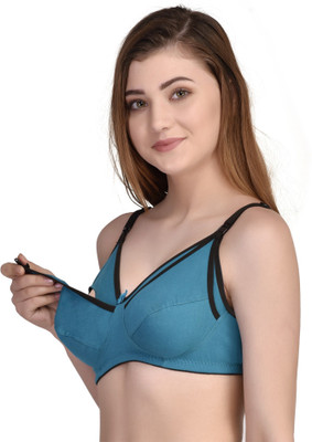 Desiprime Women Maternity/Nursing Non Padded Bra(Blue)