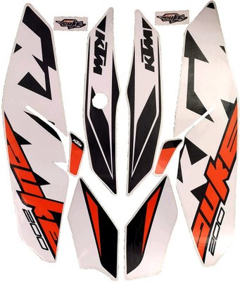 SHREE Sticker & Decal for Bike(Orange, Black)