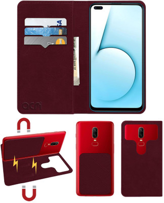ACM Flip Cover for Realme X50(Maroon, Cases with Holder, Pack of: 1)