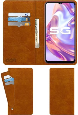 ACM Wallet Case Cover for Vivo Y31s 5g(Brown, Cases with Holder, Pack of: 1)