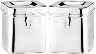 Klerie Stainless Steel Shape Money Bank Piggy Banks Antique Coin Bank Box Money Coin Bank (Silver) Coin Bank(Silver)