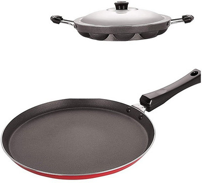 Masox Store Non-Stick Coated Cookware Set(Aluminium, 3 - Piece)
