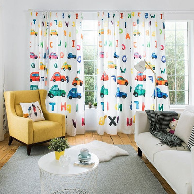 Vmv Décor 274 cm (9 ft) Long Door Polyester Room Darkening Curtain (Pack Of 2)(White, Printed)