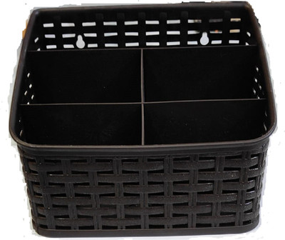 Bekner 5 Compartments Plastic Pen stand(Brown)