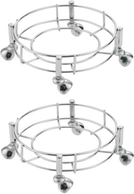 Bristle Cylinder Trolley with High Quality Wheels/Gas Trolly/LPG Cylinder Stand, Premium Quality (Pack of 2) Gas Cylinder Trolley(Silver)