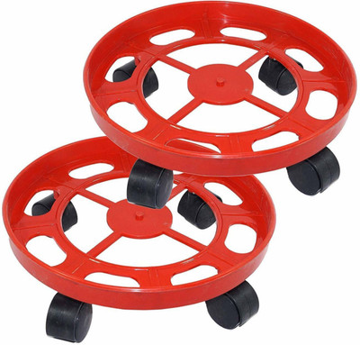 AKsells 2 piece LPG cylinder trolley for kitchen easy to movement pack of 2 (red) Gas Cylinder Trolley(Red)