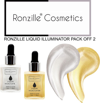 RONZILLE Illuminator Ultra Smooth Shine Waterproof Face And Body Highlighter 3D glow shine for medium to wheatish skin Highlighter pack 2 Highlighter(SILVER, GOLD)