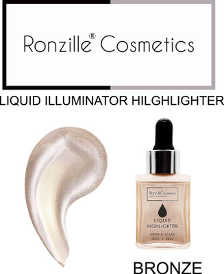 RONZILLE Illuminator Ultra Smooth Shine Waterproof Face And Body Highlighter 3D glow shine for medium to wheatish skin Highlighter 3 Highlighter(Bronze)