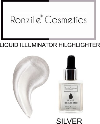 RONZILLE Illuminator Ultra Smooth Shine Waterproof Face And Body Highlighter 3D glow shine for medium to wheatish skin Highlighter 2 Highlighter(Silver)