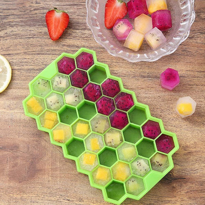 Fulkiza silicon ice tray for freezer Plastic Ice Cube Tray Multicolor Silicone Ice Cube Tray(Pack of1)