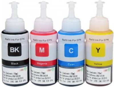 PTT Compatible Ink for EpsonL220, L100,L110,L130,L200,L210,L300,L310,L350,L355,L360,L361,L365,L380,L385,L405,L455,L485,L550,L555,L565,L1300 PRINTERS (PACK OF 4 COLORS SET) Black + Tri Color Combo Pack Ink Toner