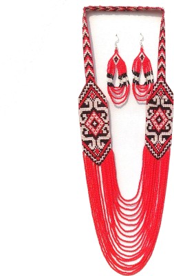 ZAID HANDICRAFTS Glass Red, White Jewellery Set(Pack of 1)