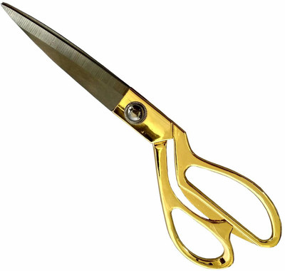 ZALPAL ENTERPRISE Steel Tailoring Scissor with Brass Finish Handle for Cloth Cutting Single Scissor Gold and Silver (9.5 Inches) Scissors(Set of 1, GOLDEN)