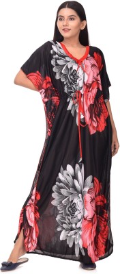 rajasthaniarts Women Nighty(Black)