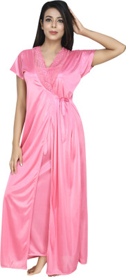Fetify Women Nighty(Pink)
