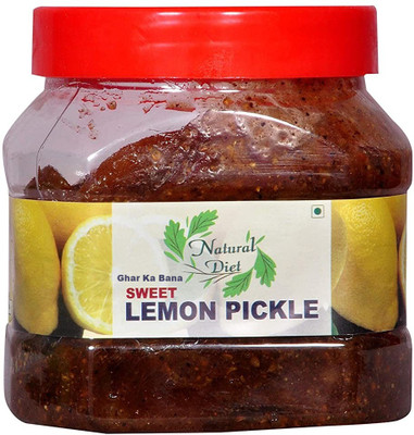 Natural Diet Organic Chatpata Sweet n Sour Ghar Ka Bana Lemon Pickle Nimbu Ka Achar 400 gm Lemon Pickle(400 g)
