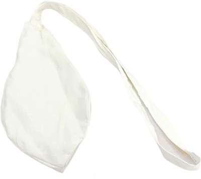 Hare Krishna Food For Soul - Jaap Mala Bag - Chanting Bag - White Cotton Jholi - Tulsi Jaap Mala Jholi Potli