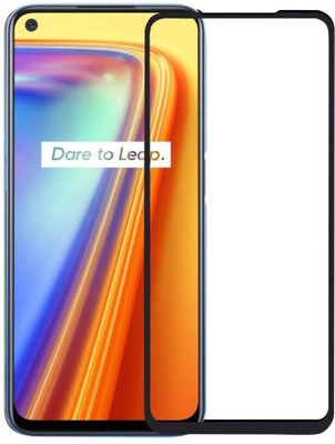 FIT&HIT Edge To Edge Tempered Glass for REALME 7 With 9H hardness, Edge To Edge Full Screen Coverage| Oleophobic Coating | Ultra HD+ | Case Friendly| With Easy Installation Kit.(Pack of 1)