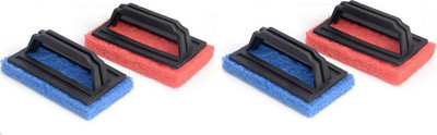 Timeline Tile cleaning multipurpose scrubber Brush with handle 4 Pcs Scrub Pad(Regular, Pack of 4)