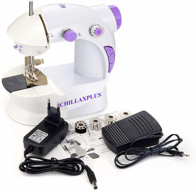 CHILLAXPLUS Mini Portable Electric Dual Speed Sewing Silai Machine with Foot Pedal, Adaptor and Working Light Electric Sewing Machine( Built-in Stitches 1)