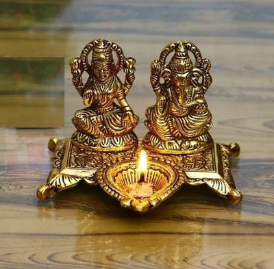 FLUKYCO Decorative Showpiece  -  10 cm(Brass, Gold)