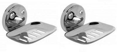 Prestige Premium Stainless Steel Oval Soap Dish Soap Holder Pack Of 2(Silver)